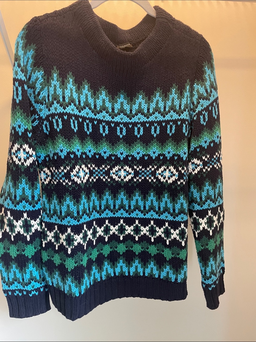 Women’s Blue & Green Fair Isle Knit Sweater